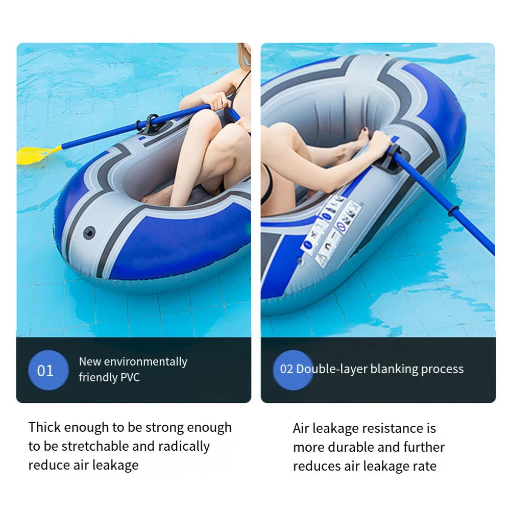 NEW 2 Persons Boat Spot Inflatable Boats Water Inflatable Boats Kayaks Inflatable Toys Double-Layer Convenient Inflation Seams Fishing Boats Summer Beach Boats