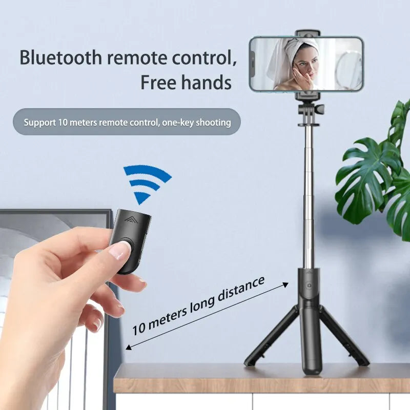 Bluetooth Wireless with Remote Control Selfie Stick Mini Tripod Extendable Monopod Remote Shutter For iPhone Samsung Xiaomi Phone Holder Accessories Electronic Supplies