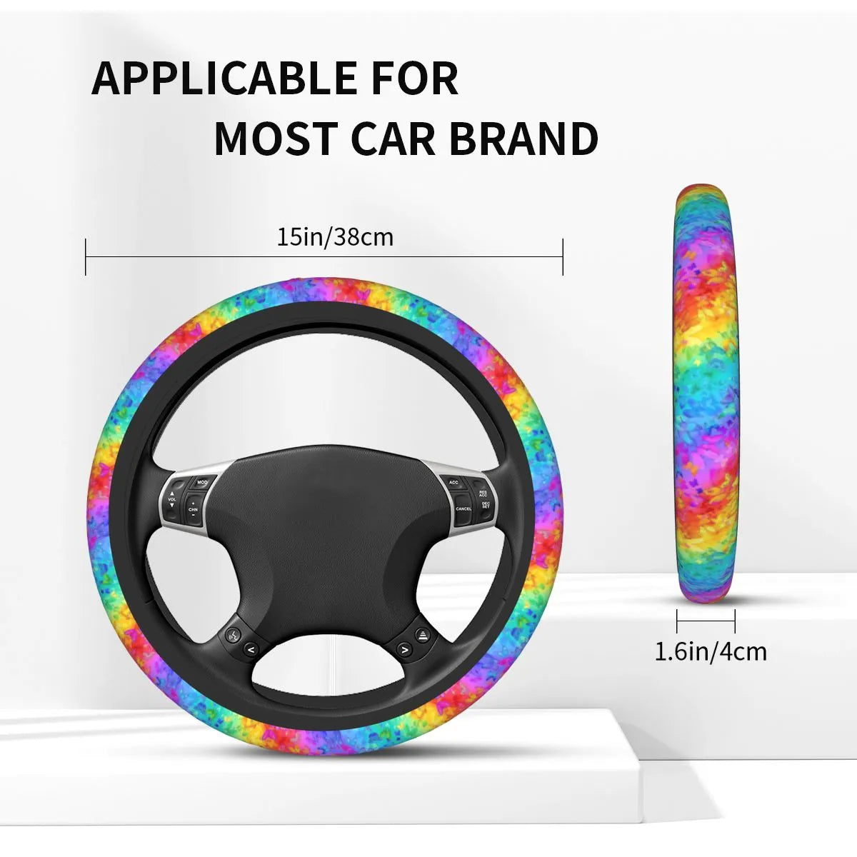 Lgbt Pride Car Steering Wheel Cover 38cm Rainbow Butterfly Auto Steering Wheel Protector Car-styling Steering-Wheel Accessories