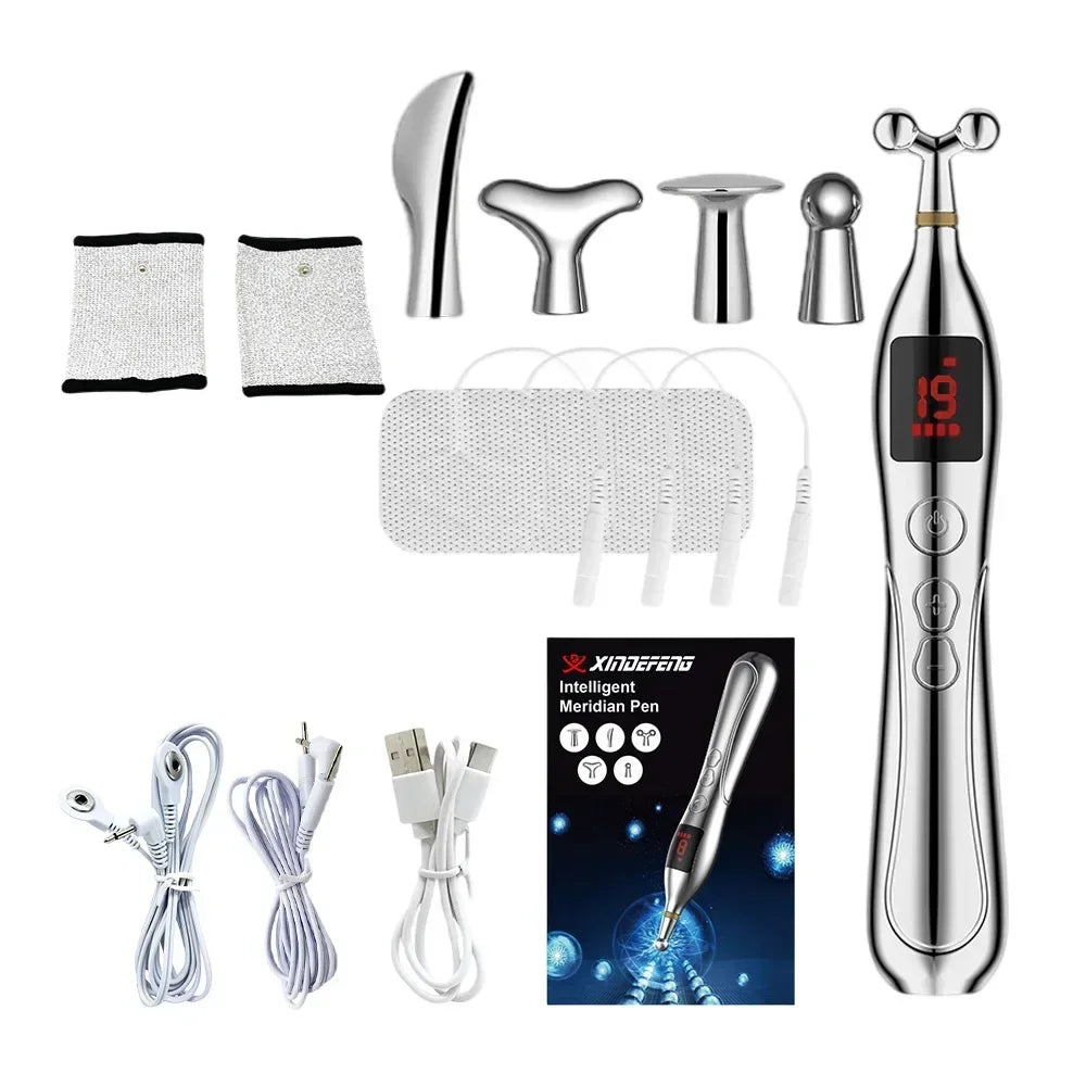 NEW Arrivals Electric Meridian Acupuncture Pen Set Electronic Laser Pointer Physiotherapy Acupressure Relax Tens EMS Pulse Vibrators Relaxing Massage Pens Health Care Supplies