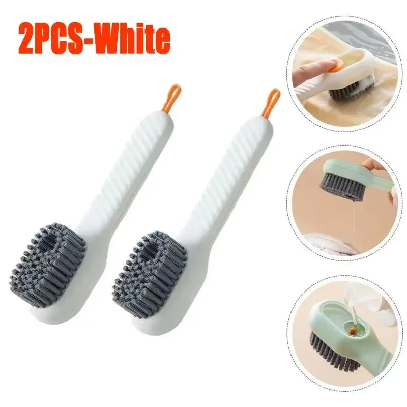 NEW Arrivals 4PCS Set Green/White Fashion Multifunction Shoes Sport Sneakers Boots Brush Soft Bristled Liquid Filled Up Wash Shoe Cleaning House Accessories Clean Kitchen Tools