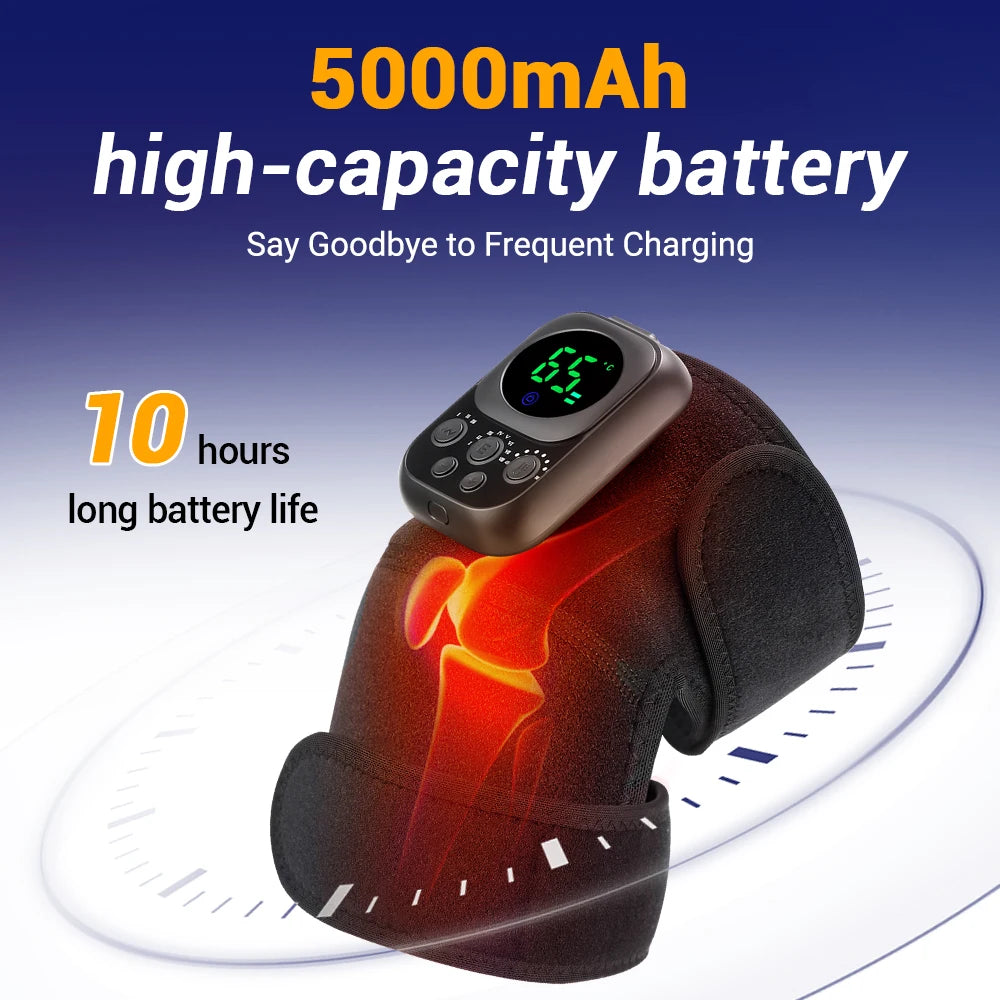 NEW Arrivals Wireless Control Heating Vibration Knee Pad Detachable Black With A Maximum Battery Life Of 10 Hours USB Rechargeable Health Care Supplies