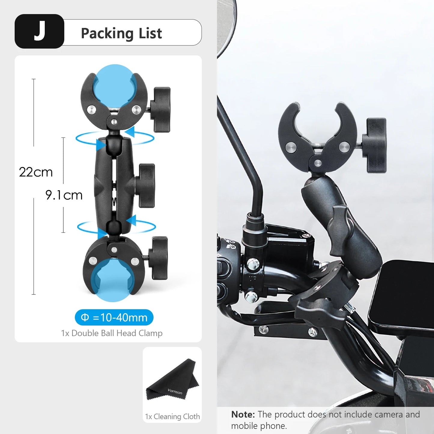 NEW Arrivals Front Rear Riding Bicycle Mobile Phone Telescopic Selfie Stick Monopod Bracket for GoPro 11 Insta360 iPhone Smartphone Accessories