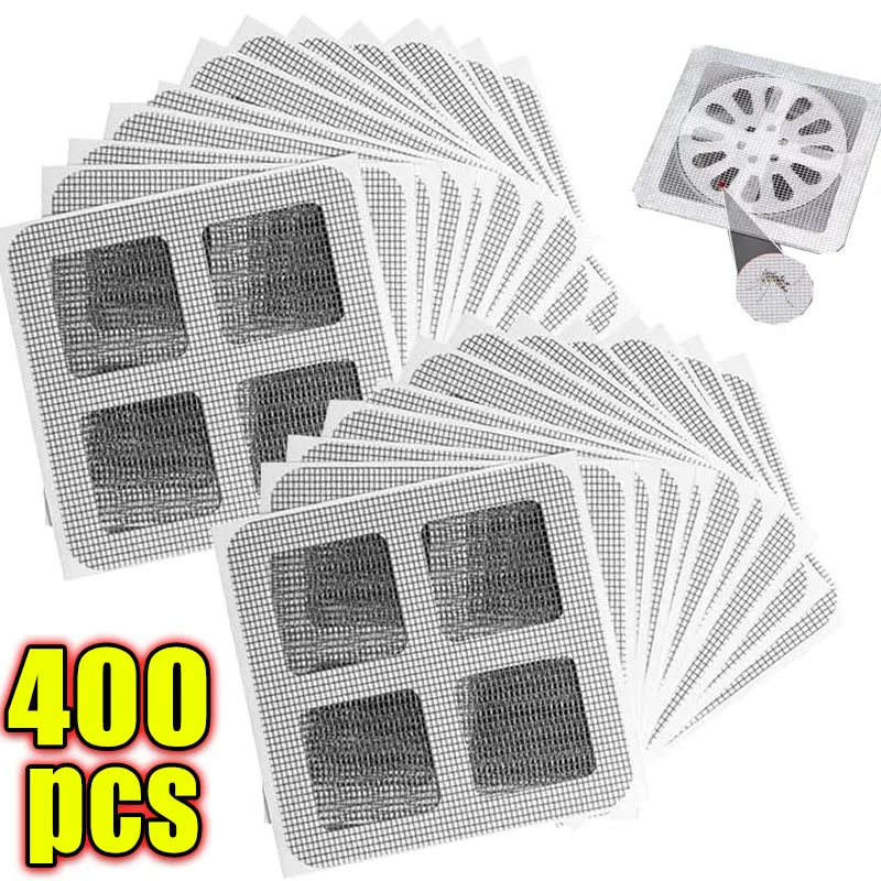 NEW Arrivals Disposable Hair Drain Catcher Mesh Anti-blocking Shower Bathroom Filter Stopper Floor Drains Sticker Window Screen Repair Patches Set Home Bathroom Cleaning Accessories