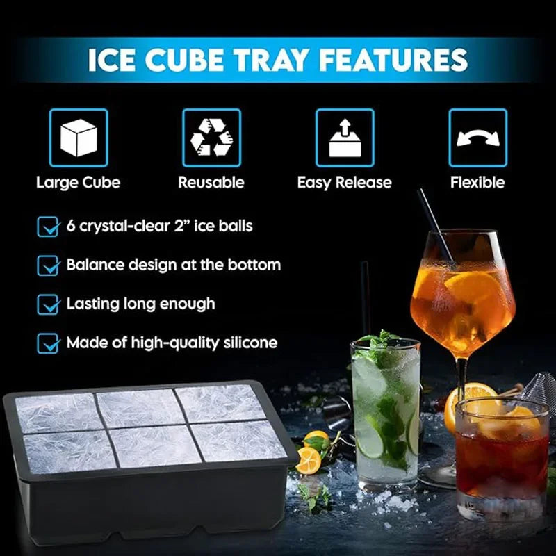 NEW Arrivals 4PCS Set 160 Grid Big Ice Tray Mold Giant Jumbo Large Food Grade Silicone Ice Cube Square Tray Mold DIY Ice Maker Ice Cube Tray for Cocktails