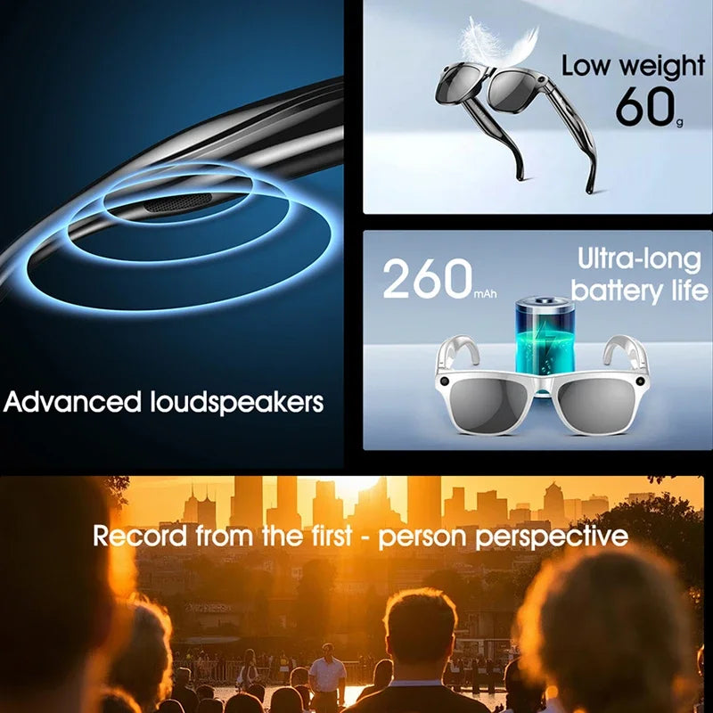 NEW Xiaomi AI Smart Camera Glasses 6K HD With Long-Lasting Battery Voice Assistant Control Calling Music Outdoor Photo-Gray Glasses 75 Languages Translator Business Meetings Outdoor Glasses