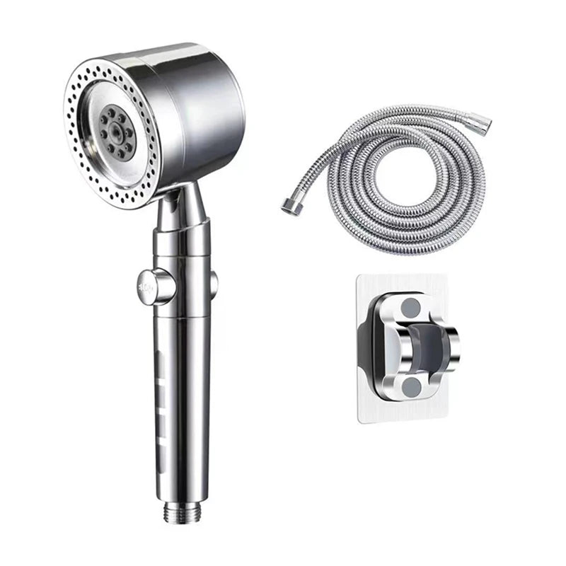 NEW Arrivals 5 Modes Full Set Handheld Powerful Shower Head New High Pressure Water Saving Filter Shower Head With One Button Stop Water Saving High Pressure Home Bathroom Accessories