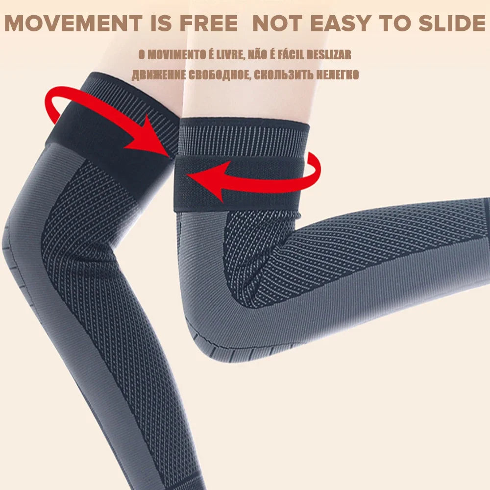 1 Pair Lengthen Fitness Knee Support Braces Bandage Elastic Nylon Sport Compression Knee Pads for Basketball Volleyball Running Knees Warm Braces Sports Accessories Supplies