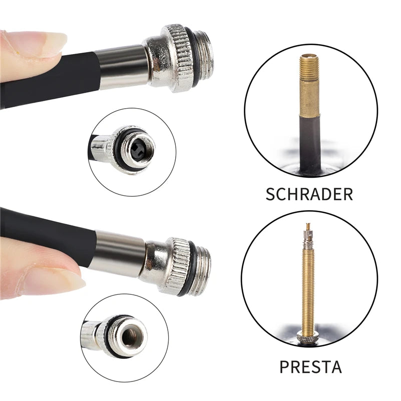 NEW Arrivals 100Psi Mini Bike Pump Aluminum Alloy Bicycle Hand Air Pump Tire Inflator Schrader Valve MTB Road Cycling Pump Bicycle Parts Accessories Sports Supplies