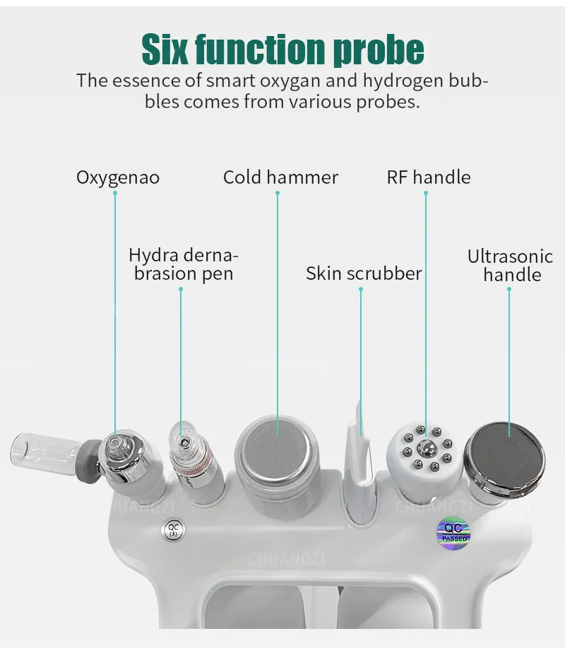 6 In 1 H2O2 Water Ox--ygen Jet Peel Hydra Beauty Skin Cleansing Hy-dra Dermabrasion Facial Machine Water Aqua Peeling