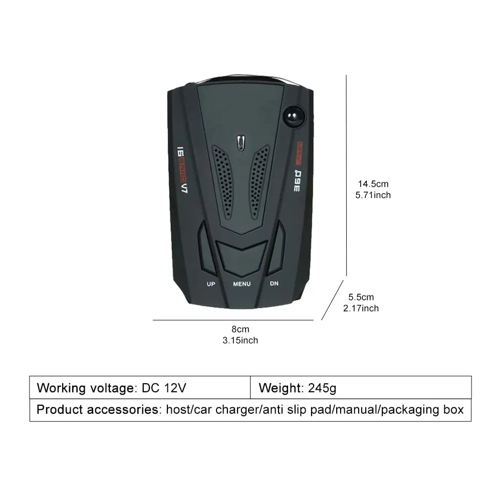 V7 Trade Electronic Radar Velocimeter Car Electronic Car Mobile Radar Velocimeter Bilingual Switching between English and Russia