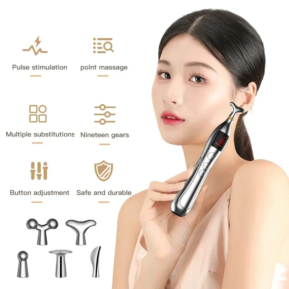 NEW Arrivals Electric Meridian Acupuncture Pen Set Electronic Laser Pointer Physiotherapy Acupressure Relax Tens EMS Pulse Vibrators Relaxing Massage Pens Health Care Supplies