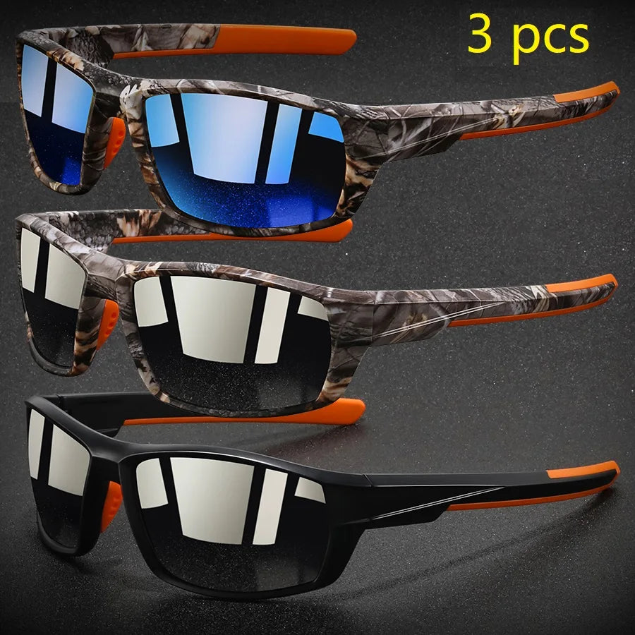 NEW Arrivals 3 PCS Set Fashion Vintage Polarized Sports Sunglasses Men Women Fishing Running Cycling Mountaineering Sun Glasses UV400 Eyewear