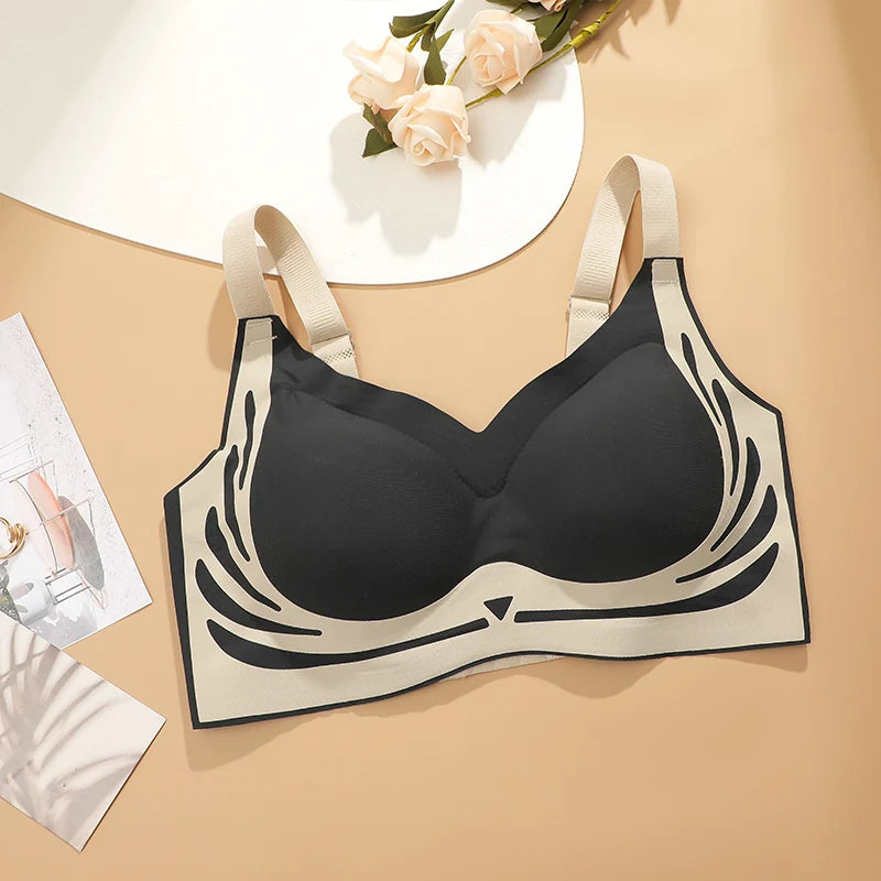 NEW Arrivals M-2XL 4 Colors Super Gather Wireless Push-Up Bra Women Gathered Up Soft Support Adjustable Underwear Anti-Sagging Seamless Lift-Up Bra Ladies Luxury Underwear
