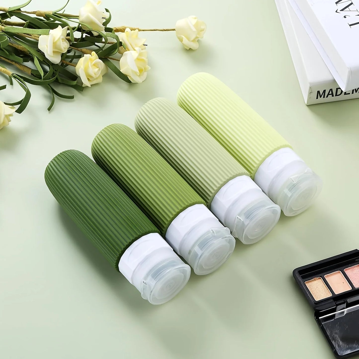 NEW Arrivals Travel Airport Ship Silicone Bottles, TSA Approved 3-Ounce Portable BPA Free Leak-Proof, Squeezable Refillable Silicone Container, Perfume Fragrance Shampoo Liquid Bottles