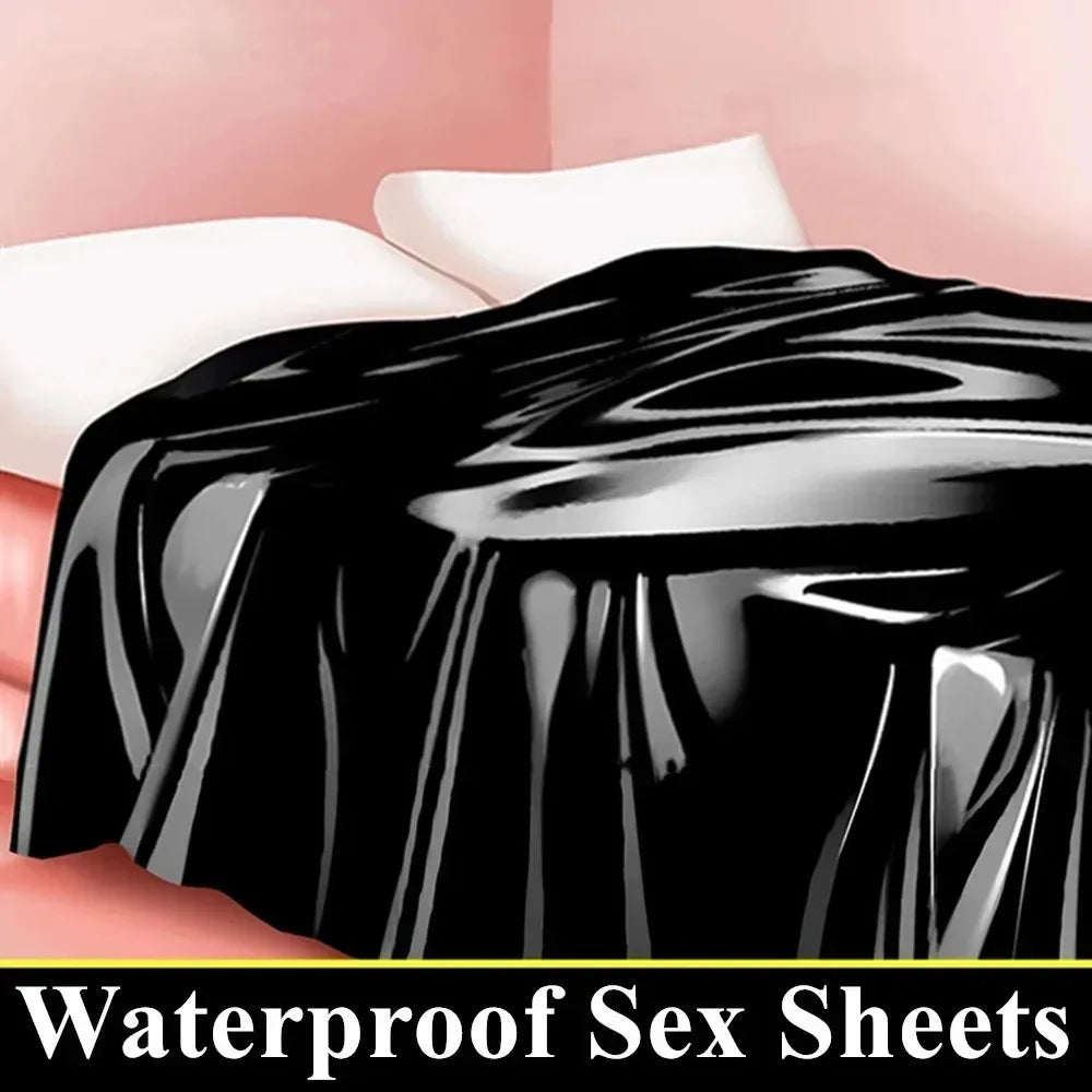 NEW Arrivals 3PCS Set Black/Pink Color Waterproof BDSM Sheet + Pillows Set SM Waterproof Mattress Protector Cover, Adult Sex Play Bed Sheet, Liquid-Proof Fetish Bedding