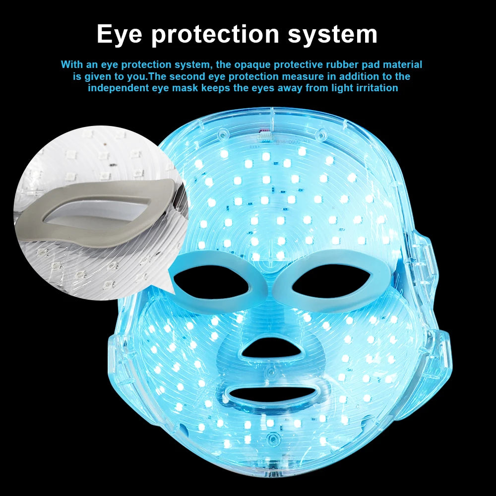 NEW Arrivals 7 Colors LED Facial Mask Photon Therapy Face Skin Care Mask Anti Acne Therapy Skin Rejuvenation Wrinkle Removal Face Beauty Mask Ladies Home Beauty Salon SPA Accessories