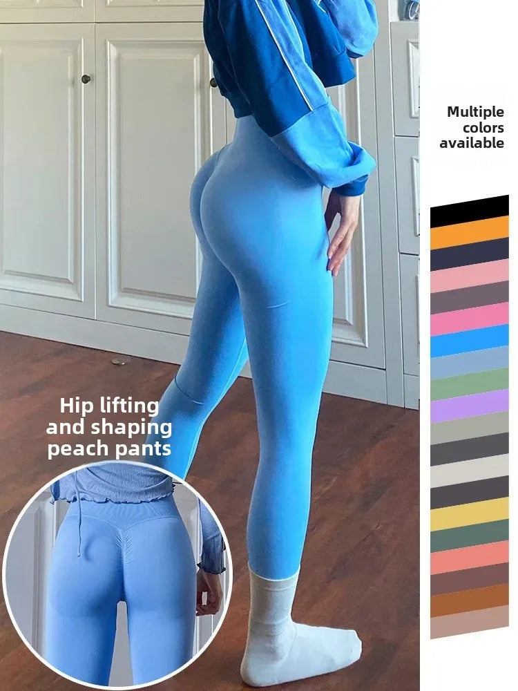NEW Arrivals 18 Colors High-Waisted Yoga Fitness Pants Women's Running Tight Seamless Peach Pants Sporty Elastic Tummy Control Running Hiking Leggings Girls Sports Clothing Supplies