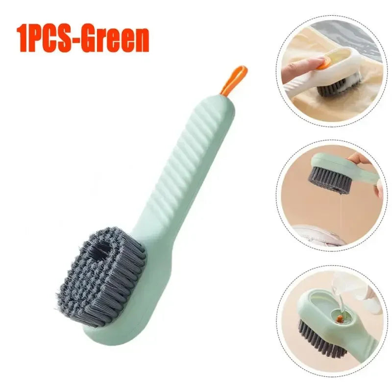 NEW Arrivals 4PCS Set Green/White Fashion Multifunction Shoes Sport Sneakers Boots Brush Soft Bristled Liquid Filled Up Wash Shoe Cleaning House Accessories Clean Kitchen Tools