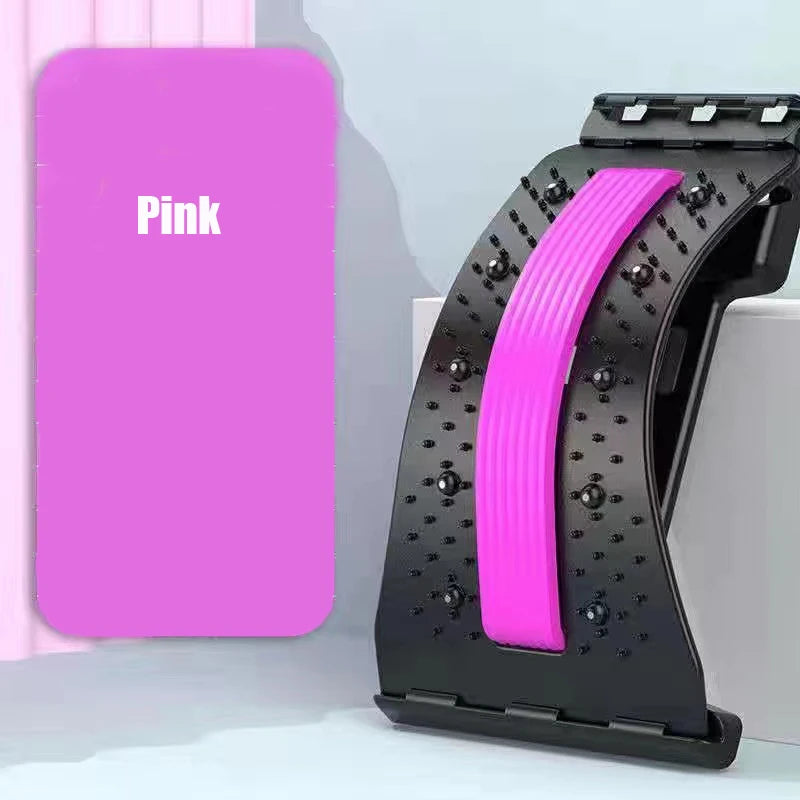 NEW Arrivals Blue/Pink Color Back Magnetic Massager Stretcher Equipment Massage Tools Massage Magic Stretch Fitness Lumbar Support Relaxation Spine Pain Relief Home Sports Supplies