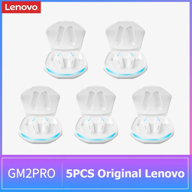 NEW Arrivals 5 PCS Set Original Lenovo GM2 PRO TWS Wireless Headphones Bluetooth 5.3 Earphones Touch Control HD Earbuds Sports Headphone with Mic