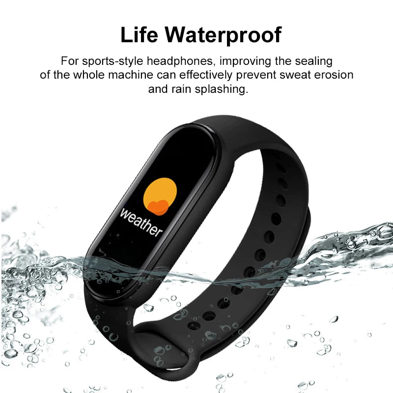 M6 Smart Watch Men Women Fitness Smart Bracelet Sports Band Heart Rate Blood Pressure Monitor Waterproof Multi-function Watches Accessories Products Electronics Sports Supplies