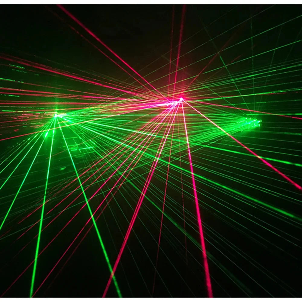 RGB LED Glow Gloves DJ Disco Multi-line 4 Heads Beam Light For Finger Halloween Christmas Party Nightclub Stage Rave Accessorie