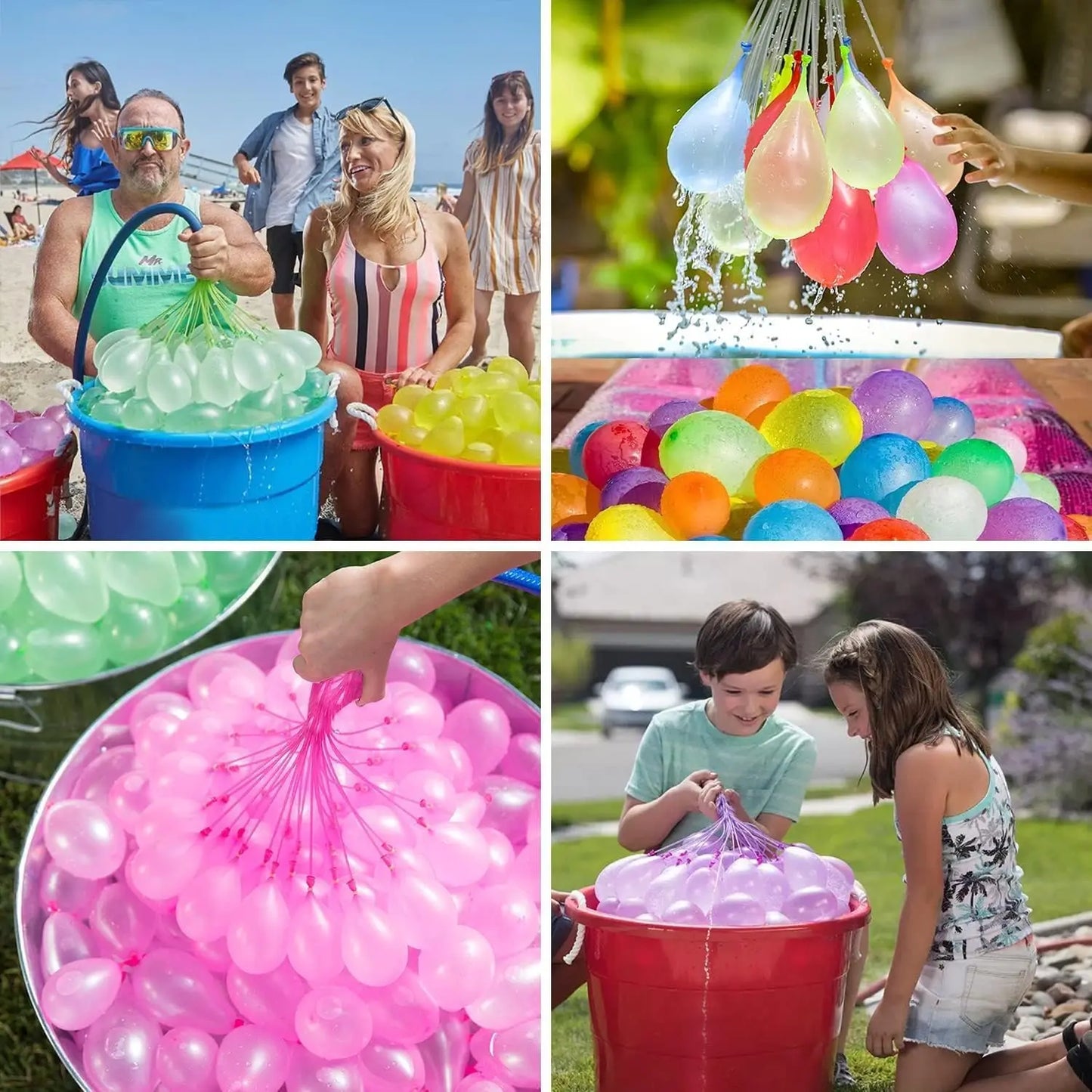 NEW Arrivals 1000 PCS Set Self Sealing Water Balloons Quick Fill, Water Balloon Yard Games Rapid Fill Kids Toys, Bunch of Balloons Set Splash Party Water Bombs Summer Adults Children Funny Games