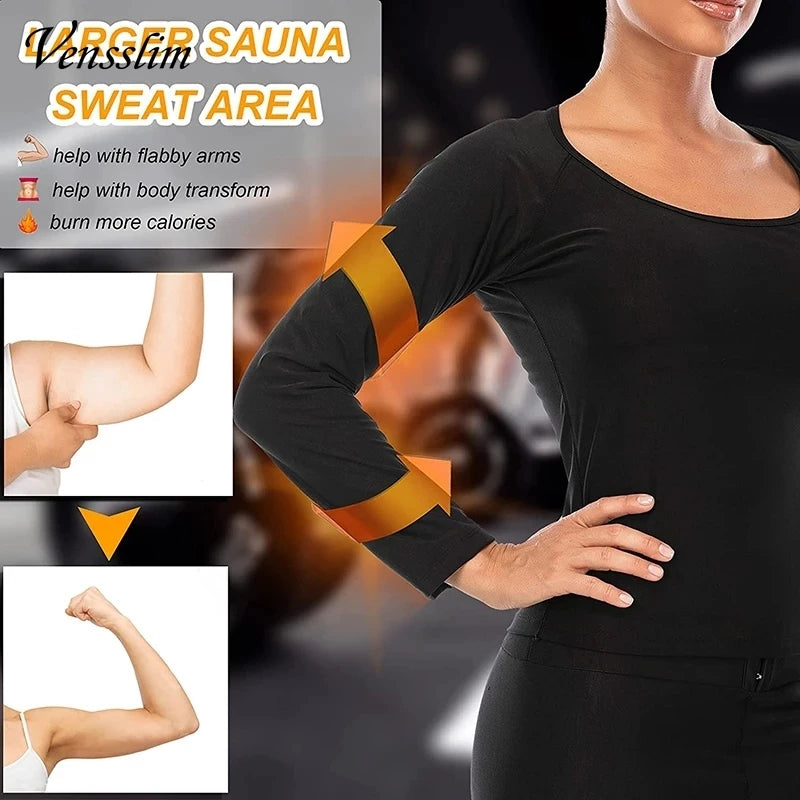 NEW S-5XL Plus Size Women Silver Ion Coating Thermal Shirt Sweat Sauna Tank Top Body Shaper Waist Trainer Slimming Short/Long Sleeve Shapewear Weight Loss Shirt