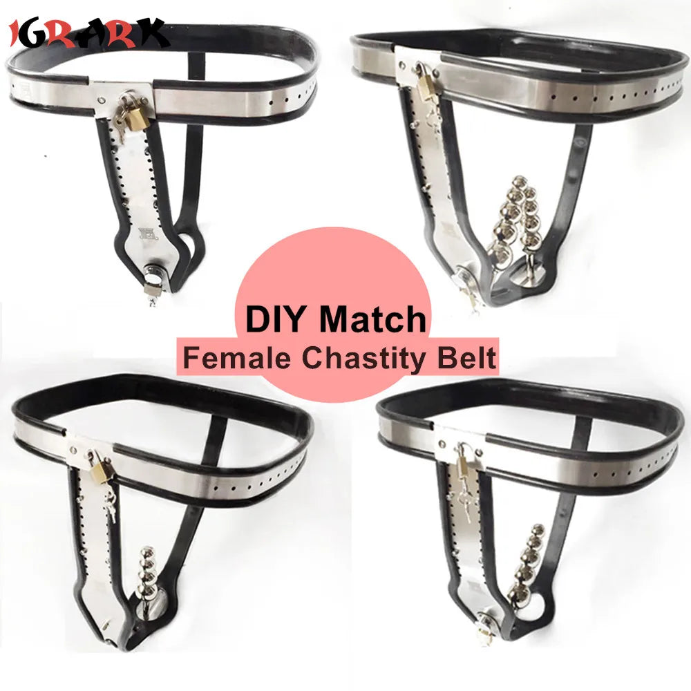 Adult Female Chastity Belt Metal Panties Sexy Leather Waistband Vagina Bdsm Bondage Restraint Adult Erotic Sex Toy for Women Underwear