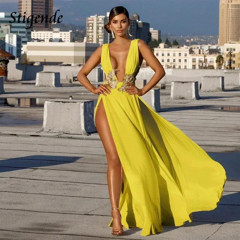 NEW Arrivals S-2XL White/Yellow/Black AFRODITI Greek Beauty Goddess Dress Sexy Fairy Costume Dress Women Prom High Split Wedding Spring Summer Evening Beach Party Cocktail Night Club Floral Appliques
