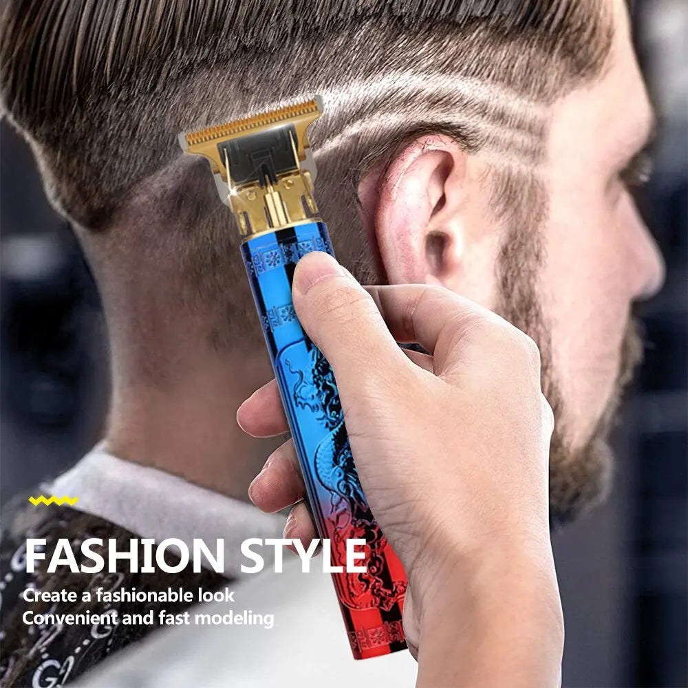Vintage T9 Professional Hair Cutting Machine Hair Clippers Electric Hair Timmer Rechargeable Shaver Beard Trimmer for Men 6Combs