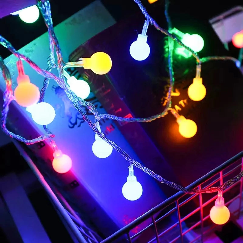 10-12M USB/Battery Power Ball LED String Lights Garland Lights Outdoor Lamp Wedding Garden Fairy Lights Christmas Decoration