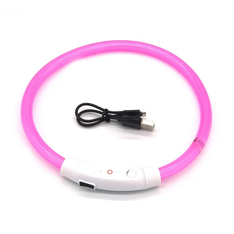 NEW Arrivals Led Dog Collar Luminous USB Cat Dog Collar Adjustable Fit for Small Medium Large Dogs Led Light Glowing Loss Prevention LED Collar For Dogs Pet Dog Accessories
