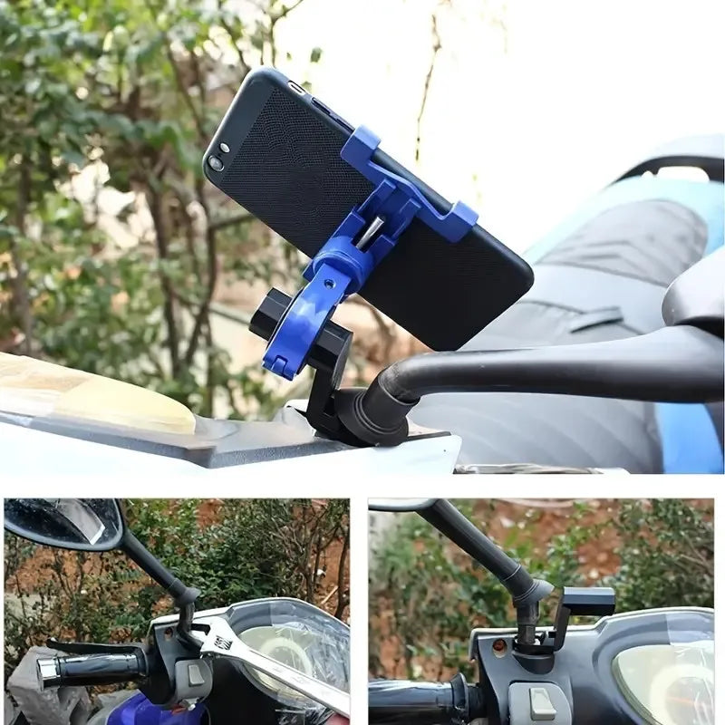 NEW Arrivals Gold/Gray Color Metal Motorcycle Bike Phone Holder Aluminum Alloy Anti-Slip Bracket GPS Clip Universal Bicycle Stand Support for All Smartphones