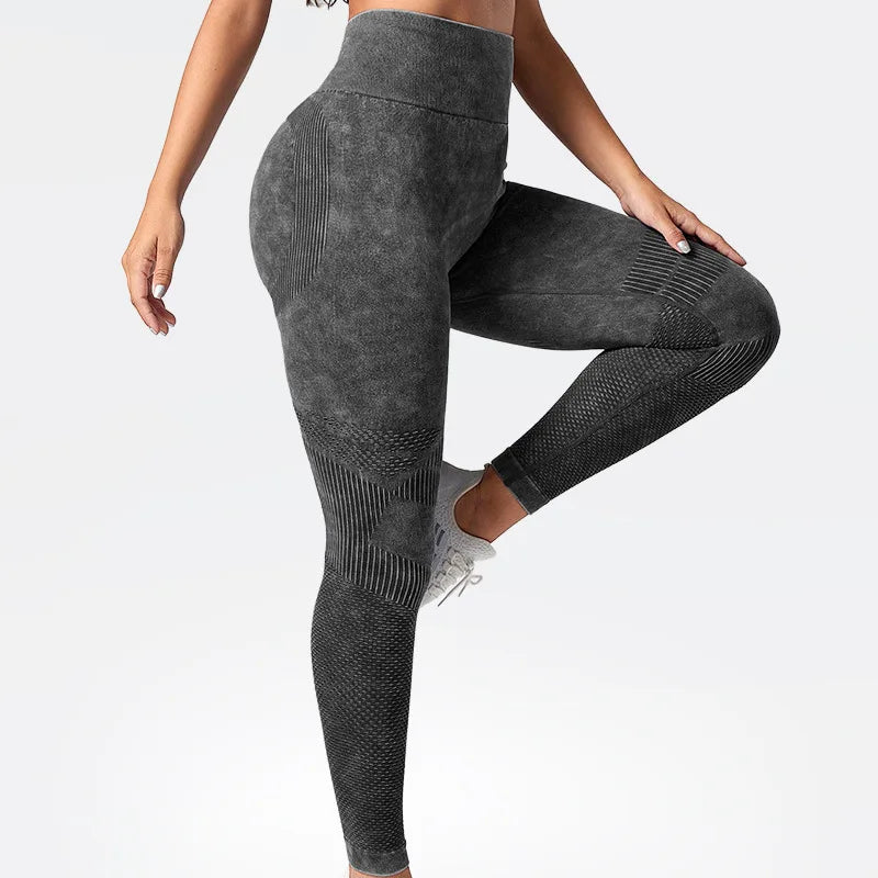 Women Seamless Leggings Washing Yoga pants Bubble Butt Push Up Fitness Legging High Waist Scrunch Tight Mujer Gym Legging
