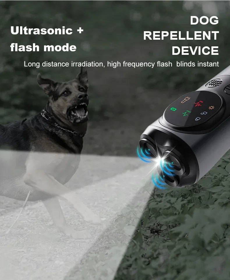 New Arrivals Ultrasonic Bark Catcher with LED Flashlight, Dog Repeller, Anti-Barker, Deterrent Bark Repeller Pets Supplies