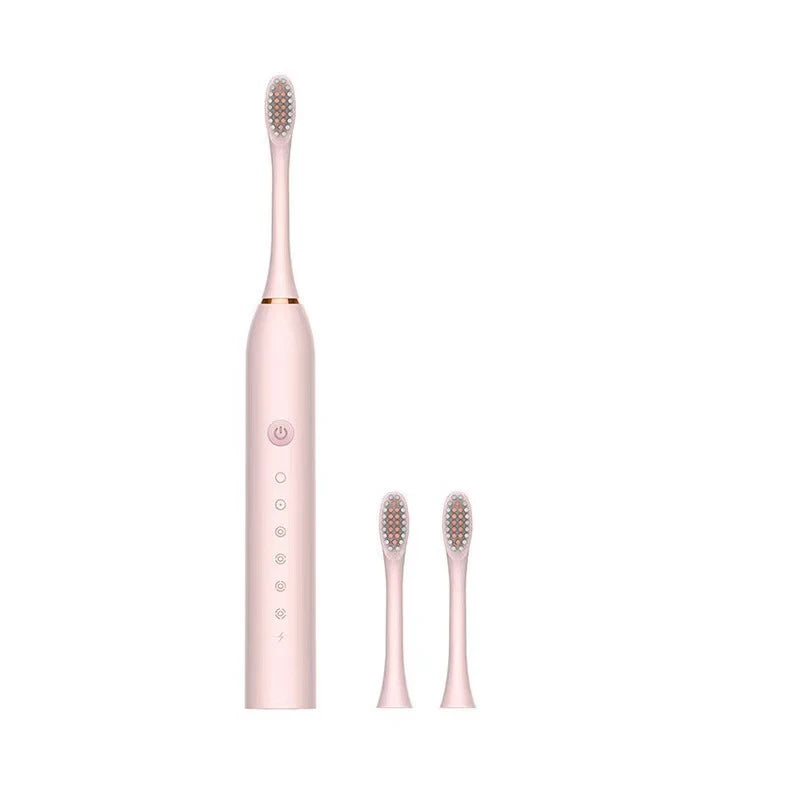 NEW Arrivals 2 Heads 3 Brushes Set Sonic Electric Toothbrush for Adults IPX7 Waterproof DuPont Brush Head USB Rechargeable High Frequency Cleaning 6 Cleaning Modes