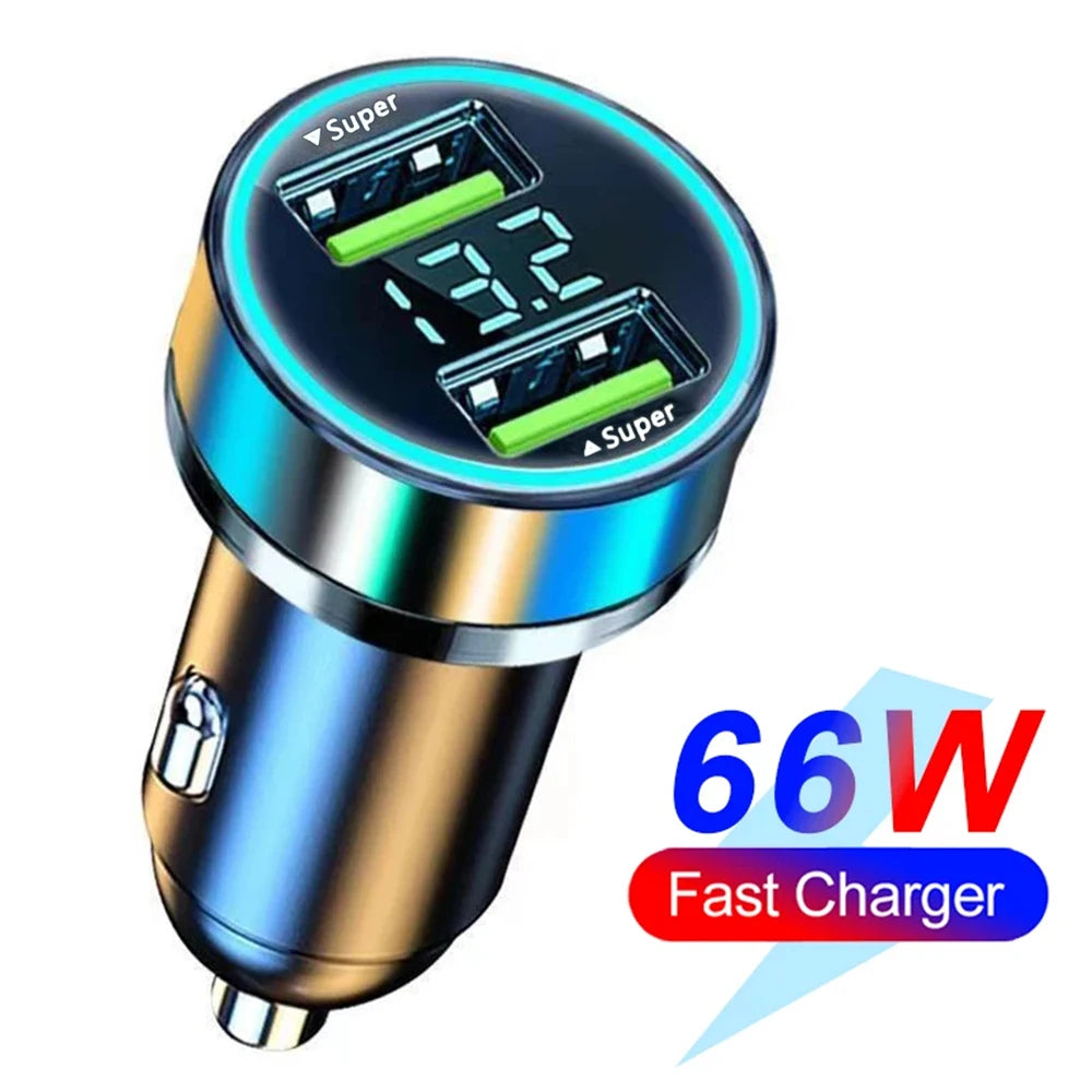 NEW Arrivals 250W 6 Ports PD Car Charger QC3.0 Fast Charge One to Six Car Cigarette Lighter Plug Car Charger Flash Charge with Digital Display