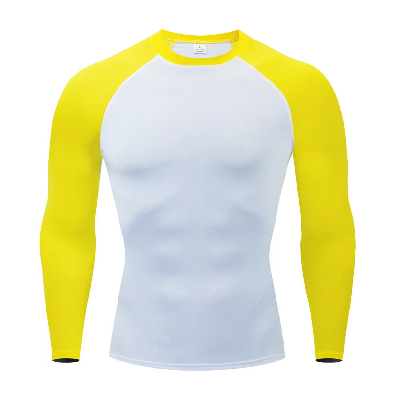 NEW S-3XL 5 Colors Men Compression Running T-Shirt Fitness Tight Long Sleeve Sport T-shirt Training Jogging Shirts Gym Sportswear Quick Dry Sports Clothes