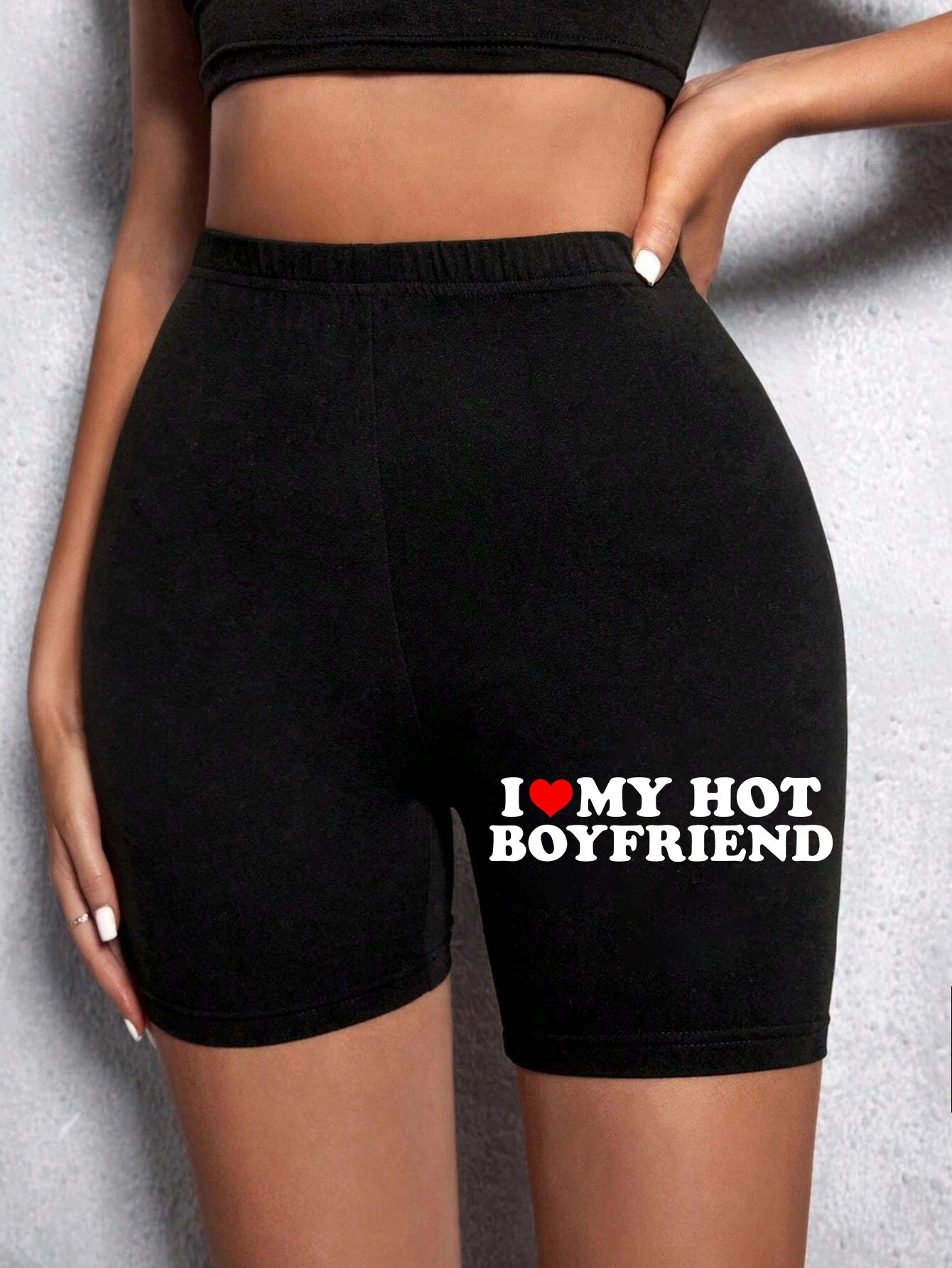 NEW Arrivals Trend Women's Sports Shorts *I Love My Hot Boyfriend*Tight Shorts High Elastic Comfortable Soft Thin Female Clothes Outdoor Running Hiking Cycling Summer Beach Streetwear