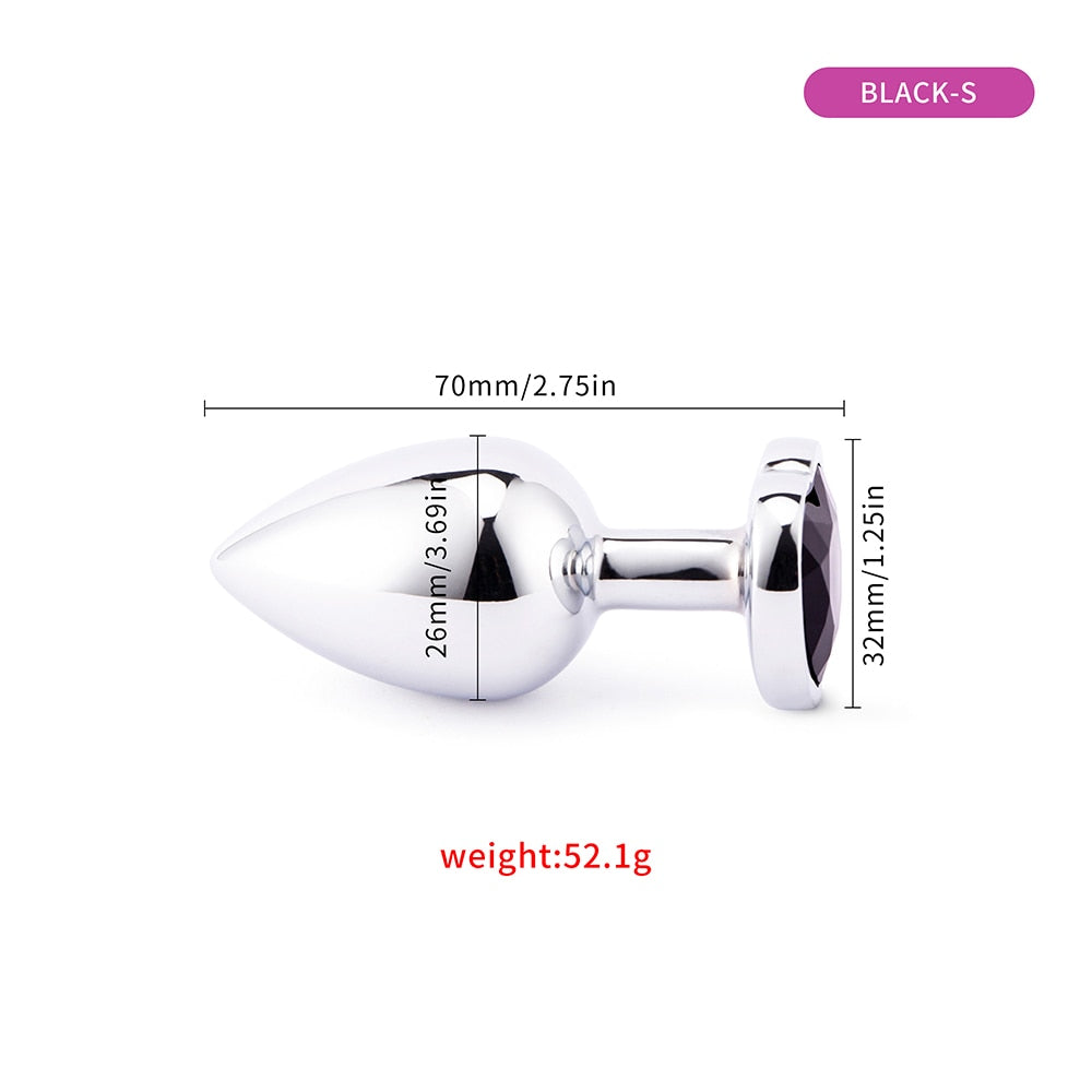 3 Sizes Anal Plug Mini Heart Smooth Metal Stainless Steel Crystal Butt Plug Stimulator Smaller Anal Sex Toys For Men Women Anus