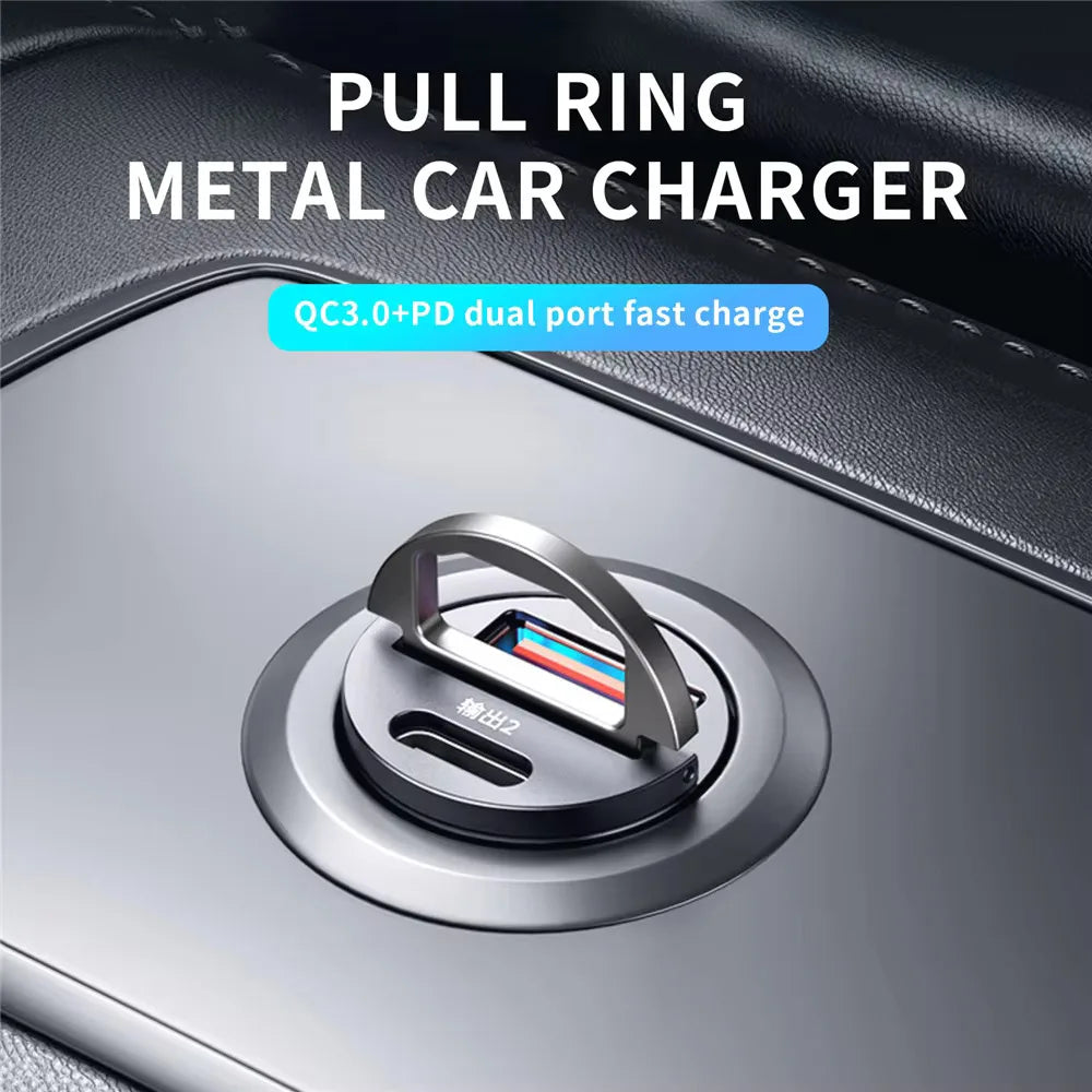 NEW 200W QC3.0 PD Mini Car Charger 12-24V Lighter Fast Charging Car USB Type C Charger for Xiaomi Samsung Huawei iPhone Power