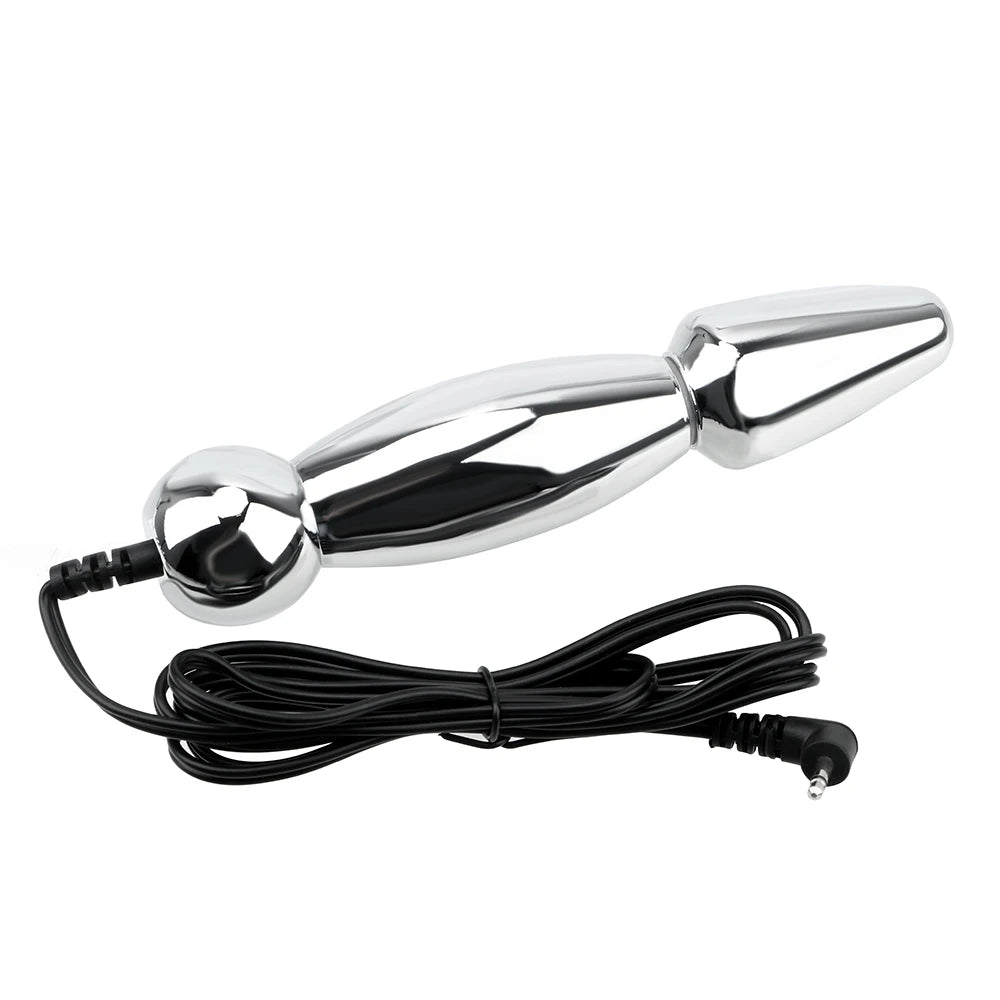 IKOKY E-Stimulation Dildo Medical Sex Toy Sex Toys For Women Electro Shock Butt Plug Metal Anal Plug Vaginal Plug Anal Massage