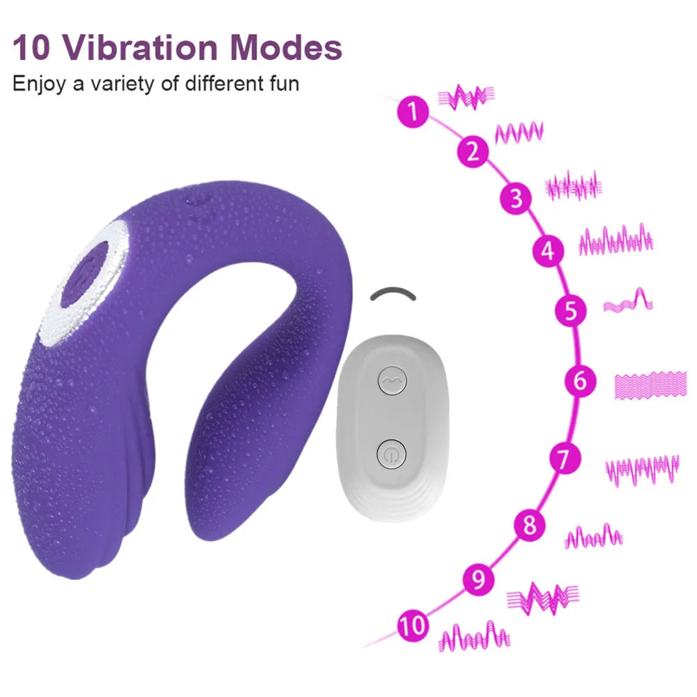 Wireless Remote Control Dildo Vibrator Female Dual Motors U Shape Clitoris Stimulator Wearable Sex Toys for Women Couples Adults