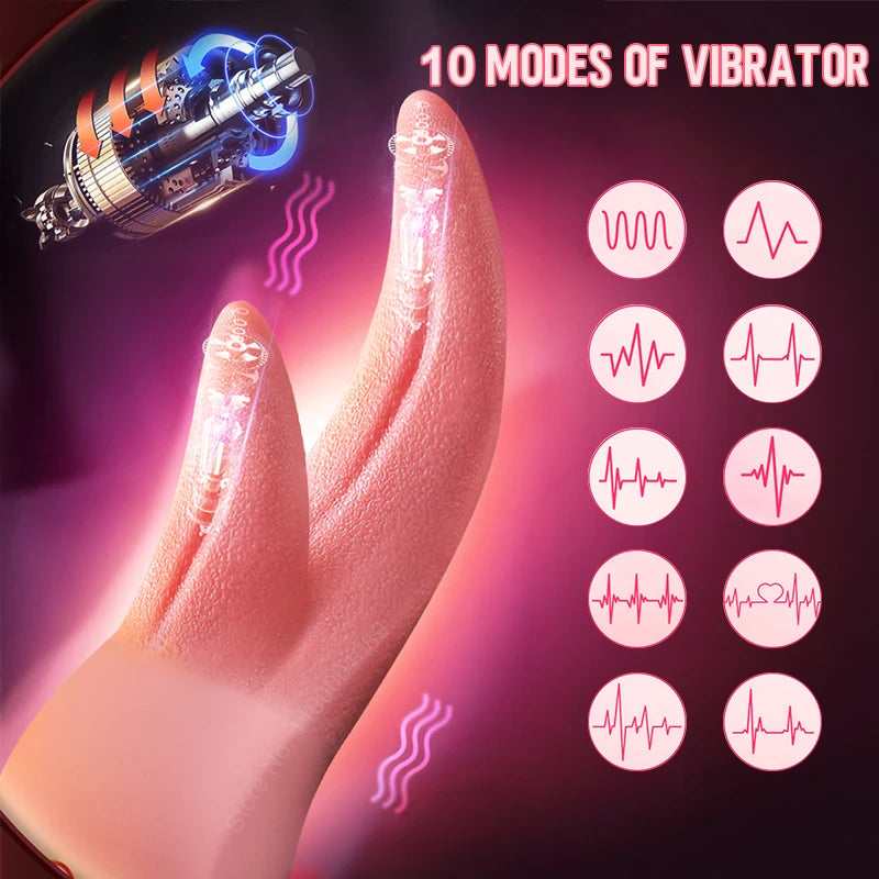 Pink Charging Version Vibrator Vaginal Clitoral Porn Tongue Licking Nipple Sex Toys Stimulator Vibrating Toy for Women