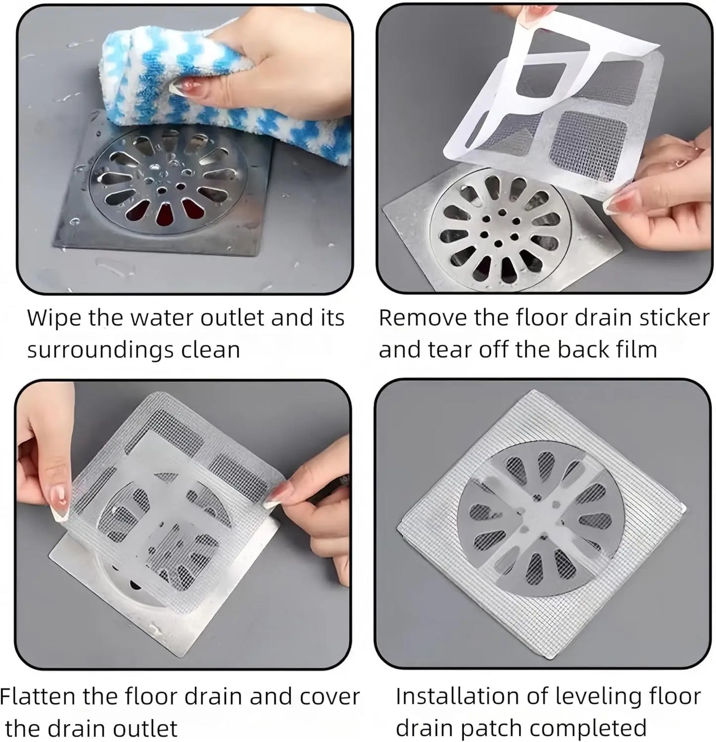 NEW Arrivals Disposable Hair Drain Catcher Mesh Anti-blocking Shower Bathroom Filter Stopper Floor Drains Sticker Window Screen Repair Patches Set Home Bathroom Cleaning Accessories