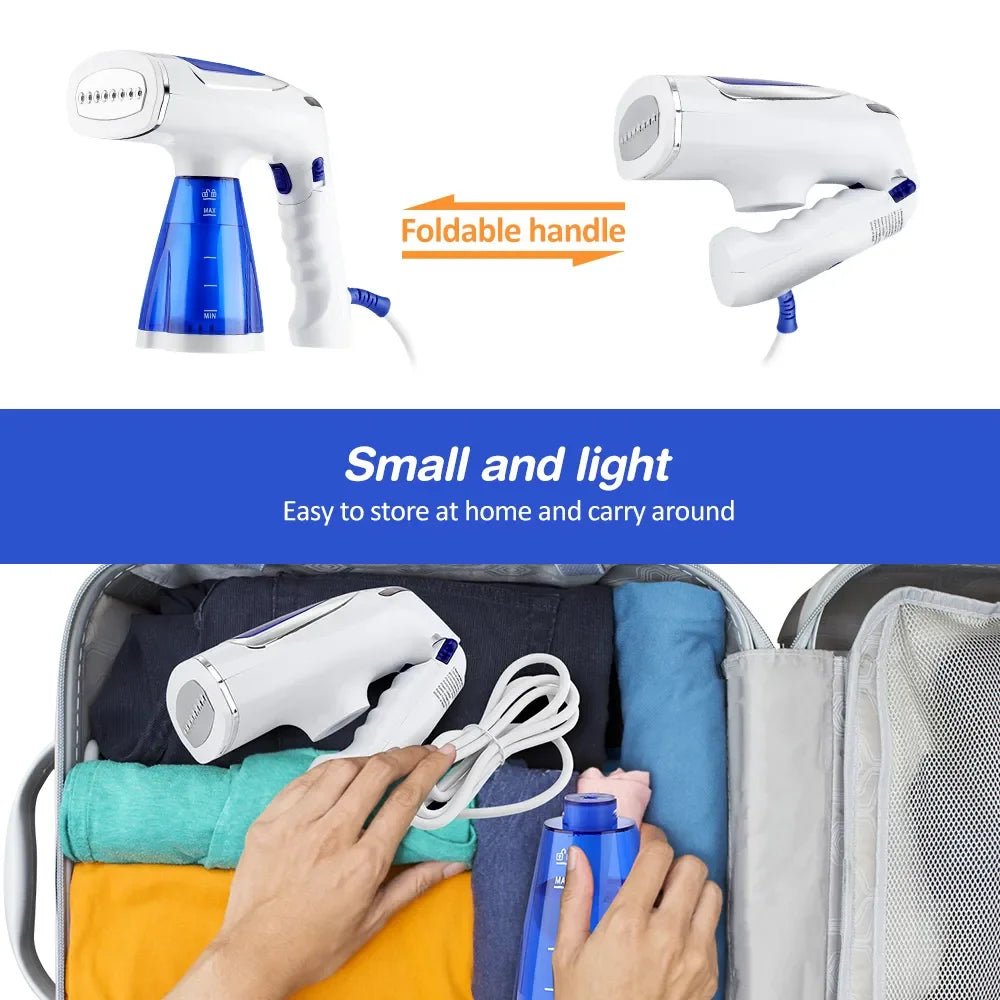 NEW UK/US/EU/AUS Plug Handheld Garment Steamer for Clothes 1600W Powerful Electric Steam Iron Foldable Portable Traveling Clothes Steamer Home Travel Hotels Clothing