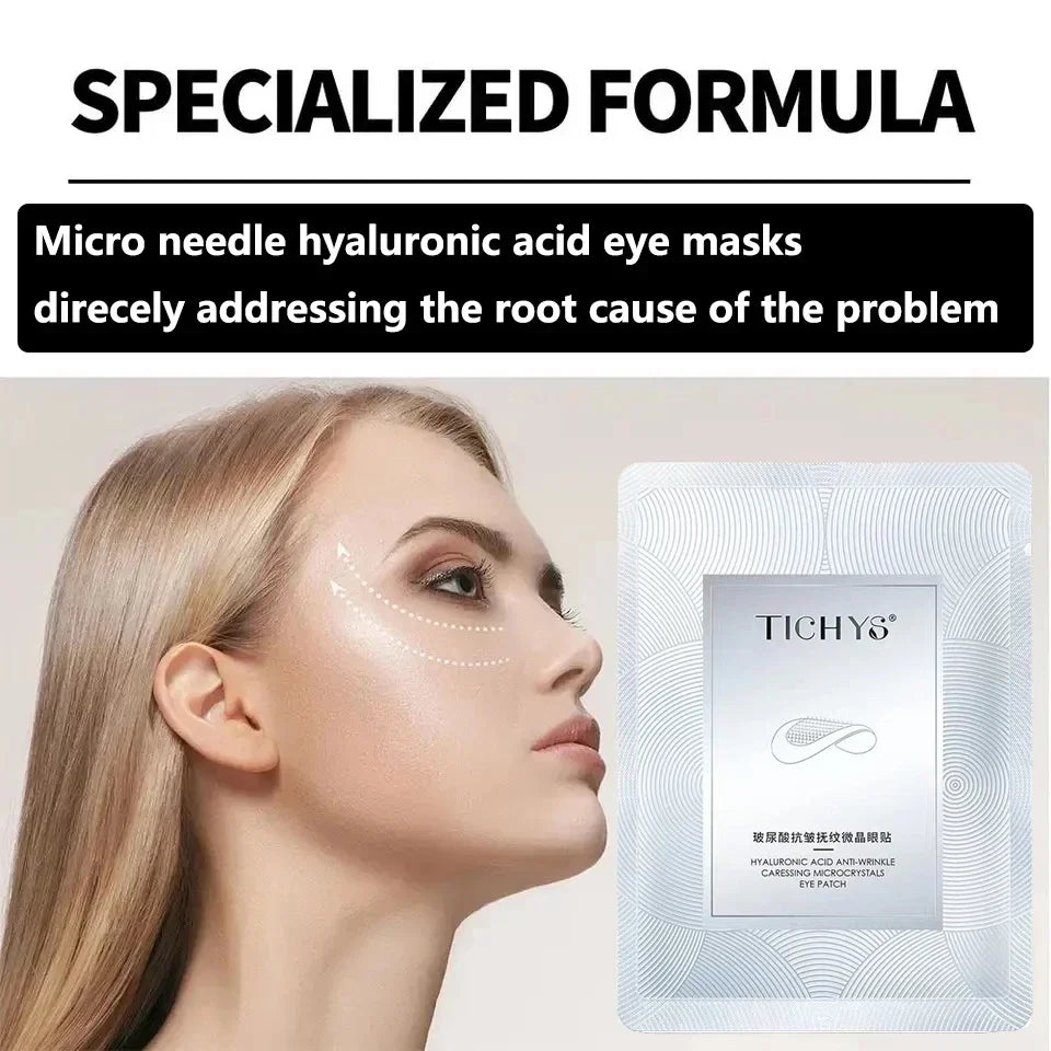 NEW BUY 10 Get 12 Free Micro-Needle Eye Patch Hyaluronic Acid Anti-Wrinkle Eye Mask Fine Lines Remove Moisturizing Eye Mask Women Beauty Salon Spa Supplies