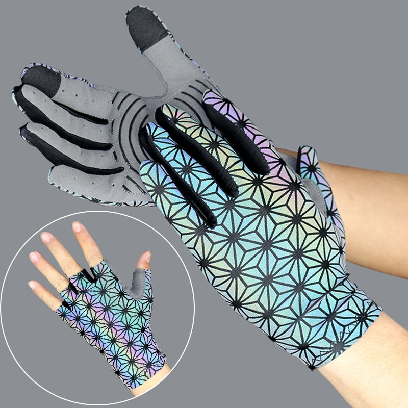 NEW Arrivals Sports Luminous Cycling Gloves Men and Women Outdoor Sports Luminous Bike Gloves Running Night Walking Hiking Glowing Gloves